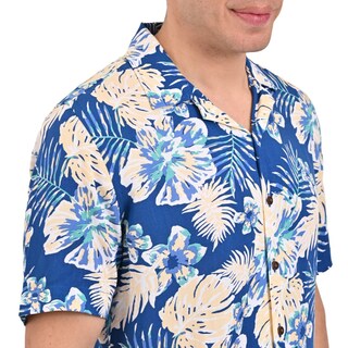 Foto 4 | Foto 4 | Camisa Yale Manga Corta Regular Fit Cuello Cubano 3840 Azul Rey