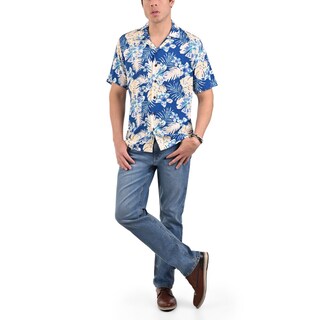 Foto 5 | Foto 5 | Camisa Yale Manga Corta Regular Fit Cuello Cubano 3840 Azul Rey
