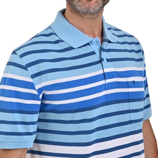 Foto 4 | Foto 4 | Playera Tipo Polo Yale Manga Corta Regular Fit Rayas 7248 Azul
