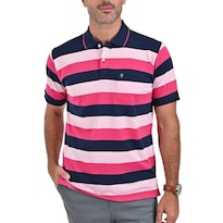Playera Tipo Polo Yale Manga Corta Slim Fit Fit 7302 Magenta