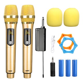 Foto 2 | Foto 2 | Kit Universal Micrófono Lab.g Inalámbrico Profesional Karaoke 2pcs Oro