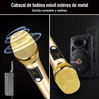 Foto 3 | Foto 3 | Kit Universal Micrófono Lab.g Inalámbrico Profesional Karaoke 2pcs Oro