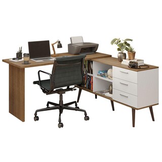 Foto 1 | Foto 1 | Escritorio En L Madesa Lisboa Con Cajonera Y Repisas Mb 10