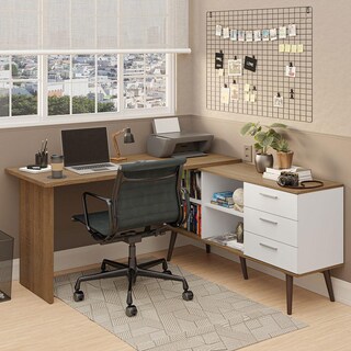 Foto 2 | Foto 2 | Escritorio En L Madesa Lisboa Con Cajonera Y Repisas Mb 10