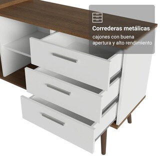 Foto 7 | Foto 7 | Escritorio En L Madesa Lisboa Con Cajonera Y Repisas Mb 10