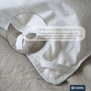 Foto 8 | Foto 8 | Edredón Duvet Esquimal Matrimonial Blanco 100% Algodón Relleno Pluma De Pato Densidad Media