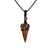 Collar Péndulo De Tigre De Piedra Natural Ojo De Tigre Cuerda Ajustable