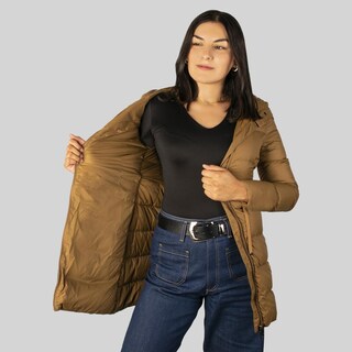 Foto 3 | Foto 3 | Chamarra Larga Capitonada Para Mujer Con Capucha Greenlander Beige