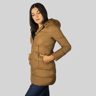 Foto 4 | Foto 4 | Chamarra Larga Capitonada Para Mujer Con Capucha Greenlander Beige