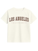 Playera Para Niña Zyro Kids Modelo 1004 Los Ángeles California Color Marfil Tela Suave