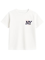Playera Para Niña Zyro Kids Modelo 1004 New York Color Blanco Tela Suave