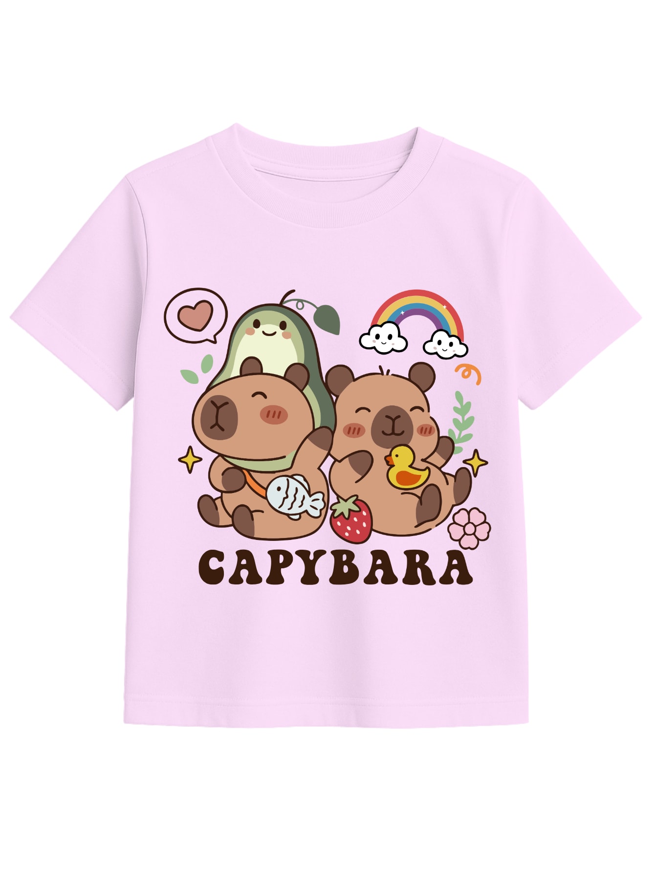 Playera Para Niña Zyro Kids Modelo 1004 Capybara Color Rosa Pastel ...