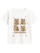 Playera Para Niña Zyro Kids Modelo 1004 Estampado Capybara Tela Suave