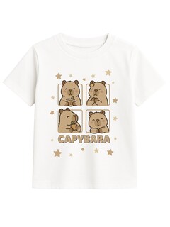 Foto 3 | Foto 3 | Set De 3 Playeras Para Niña Zyro Kids Modelo 1004 Color Blanco Estampado Capybara