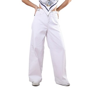 Foto 1 | Foto 1 | Jeans Wide Leg Tiro Medio Blanco Mezclilla