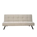 Sofá Cama Urban Moderno Futón Tapizado En Lino Gris Con Patas Negras Ilios Innova Diseño Minimalista De 3 Posiciones