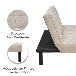 Foto 6 | Foto 6 | Sofá Cama Urban Moderno Futón Tapizado En Lino Gris Con Patas Negras Ilios Innova Diseño Minimalista De 3 Posiciones