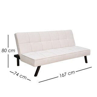 Foto 2 | Foto 2 | Sofá Cama Urban Moderno Futón Tapizado En Lino Beige Con Patas Negras Ilios Innova Diseño Minimalista De 3 Posiciones