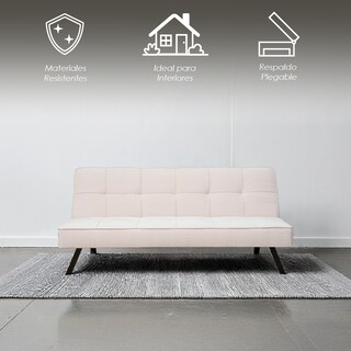 Foto 3 | Foto 3 | Sofá Cama Urban Moderno Futón Tapizado En Lino Beige Con Patas Negras Ilios Innova Diseño Minimalista De 3 Posiciones
