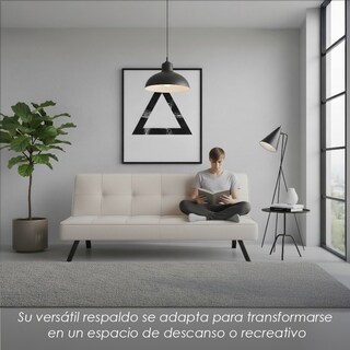 Foto 7 | Foto 7 | Sofá Cama Urban Moderno Futón Tapizado En Lino Beige Con Patas Negras Ilios Innova Diseño Minimalista De 3 Posiciones