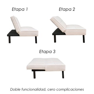 Foto 8 | Foto 8 | Sofá Cama Urban Moderno Futón Tapizado En Lino Beige Con Patas Negras Ilios Innova Diseño Minimalista De 3 Posiciones