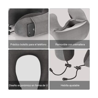 Foto 3 | Foto 3 | Cómodo Almohada De Viaje Lab.g Espuma De Memoria Cojín Para Cuello Gris