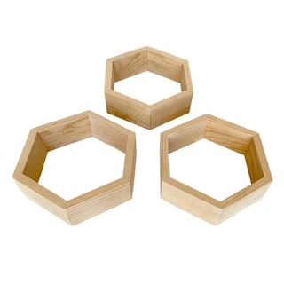 Foto 1 | Foto 1 | Repisa Flotante Hexagonal 31x26 Cm Eo Safe Imports Esi-22608 Cafe