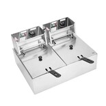 Freidora De Aceite Eléctrica 12l Con Termostato 3000w Eo Safe Imports Esi-22534 Plateado