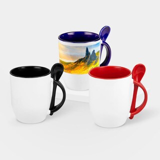 Foto 1 | Foto 1 | Paquete Con 25 Piezas De Taza Cerámica Sublimable Y Cuchara Integrada En El Asa