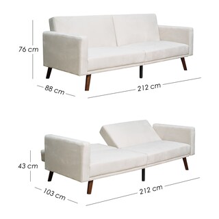 Foto 2 | Foto 2 | Sofá Cama Aren Tapizado En Lino Beige Diseño Nórdico Ilios Innova Con Respaldo Dividido Reclinable Para Sala De Estar