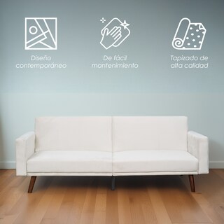 Foto 3 | Foto 3 | Sofá Cama Aren Tapizado En Lino Beige Diseño Nórdico Ilios Innova Con Respaldo Dividido Reclinable Para Sala De Estar