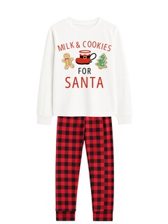 Foto 1 | Foto 1 | Pijama Niño Zyro Kids 12303 Rojo Cuadros Milk & Cookies Santa