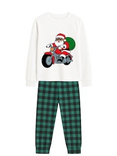 Foto 1 | Foto 1 | Pijama Niño Zyro Kids 12303 Verde Santa En Moto Cuadros