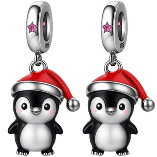 Foto 1 | Foto 1 | Dije Navideño Pingüino Esmaltado Ventdepot Mxxpx-002 2 Piezas Plata S925 Chapa Multicolor