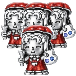 Foto 1 | Foto 1 | Charm Artista Navidad Pulido Lujo Ventdepot Mxcxt-004 4 Piezas Plata S925 Chapa Multicolor