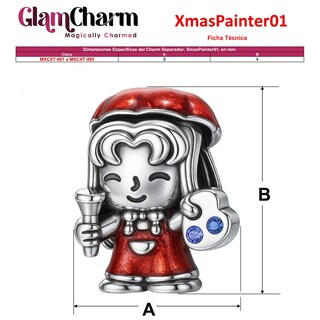 Foto 5 | Foto 5 | Charm Artista Navidad Pulido Lujo Ventdepot Mxcxt-004 4 Piezas Plata S925 Chapa Multicolor