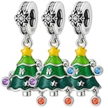 Joyeria Navidad Charm Colgante Ventdepot Mxxex-003 3 Piezas Plata S925 Chapa Multicolor