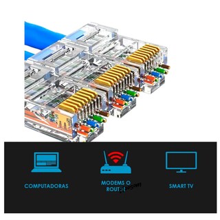 Foto 3 | Foto 3 | Set 100 Plug Conector Belug Profesional Cat 6 Rj45 Cable Red Utp Transparente