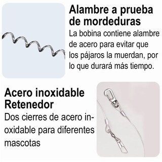 Foto 5 | Foto 5 | Correa Arnés Anti-mordedura Belug 6 M Flexible Mascota Loro Pájaro Gris