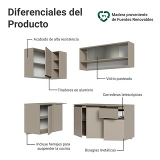 Foto 4 | Foto 4 | Cocina Integral Completa Modular Madesa Nice 265cm Crema 05