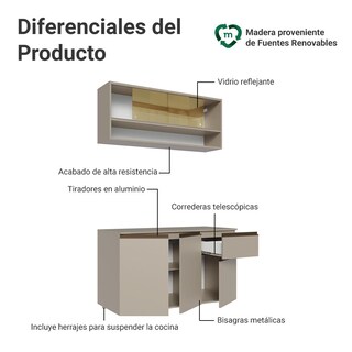 Foto 4 | Foto 4 | Cocina Integral Completa Modular Madesa Nice 120cm Crema 08
