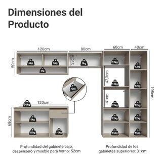 Foto 3 | Foto 3 | Cocina Integral Completa Modular Madesa Nice 300cm Crema 11