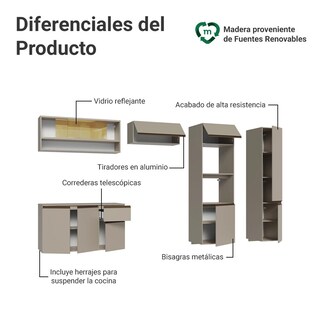 Foto 4 | Foto 4 | Cocina Integral Completa Modular Madesa Nice 300cm Crema 11