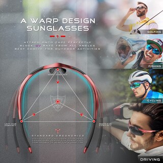 Foto 7 | Foto 7 | Gafas De Sol Polarizadas Attcl 7027 Con Montura Tr90 Uv400 Roja Y Gris - Venta Internacional.