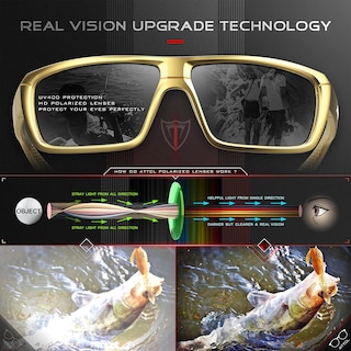 Foto 5 | Foto 5 | Gafas De Sol Attcl Polarizadas Modelo 5001 Para Hombre - Dorado Y Negro - Venta Internacional.