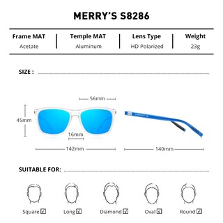 Foto 2 | Foto 2 | Gafas De Sol Merry's Unisex De Aluminio Polarizado S8286 - Venta Internacional.