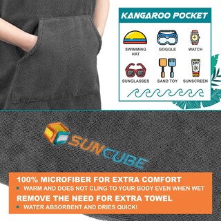 Foto 3 | Foto 3 | Poncho De Surf Con Capucha Y Toalla Para Cambiarse Para Niños De 3 A 7 Años - Venta Internacional.