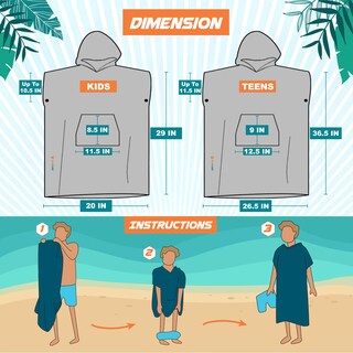 Foto 2 | Foto 2 | Poncho De Surf Bata Cambiadora Y Toalla De Playa Para Niños Sun Cube Navy - Venta Internacional.