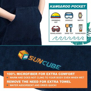 Foto 3 | Foto 3 | Poncho De Surf Bata Cambiadora Y Toalla De Playa Para Niños Sun Cube Navy - Venta Internacional.