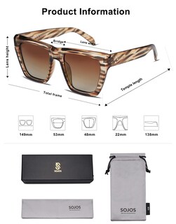 Foto 6 | Foto 6 | Gafas De Sol Sojos De Moda Oversized Cuadradas Con Forma De Ojo De Gato Sj2179 - Venta Internacional.